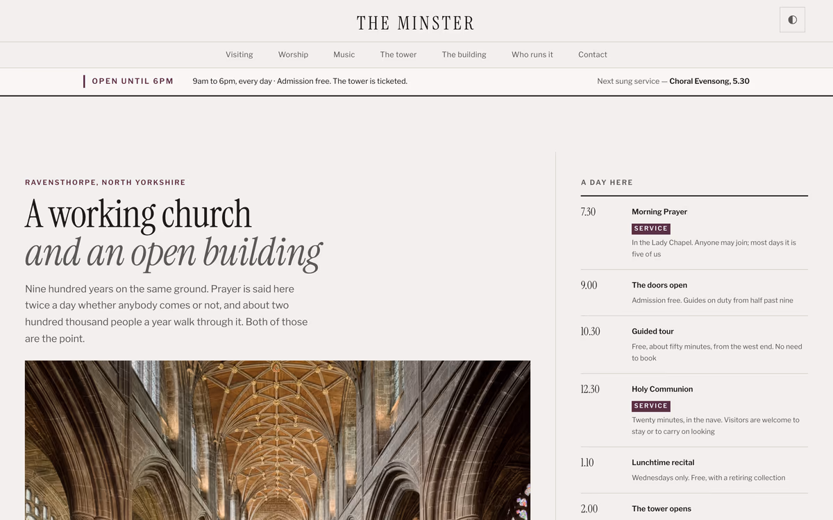 The Chapter template’s front page