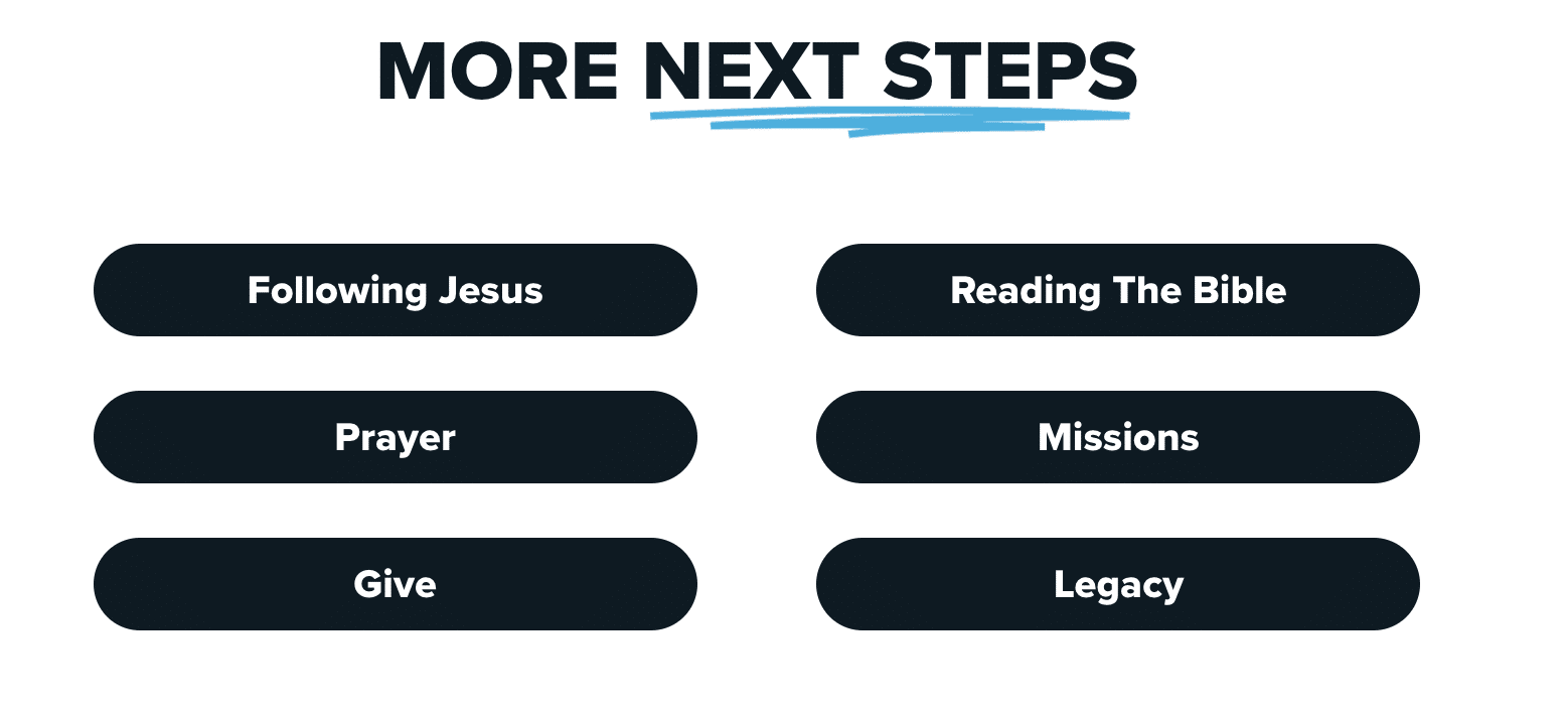 Church website next step example using solid colors