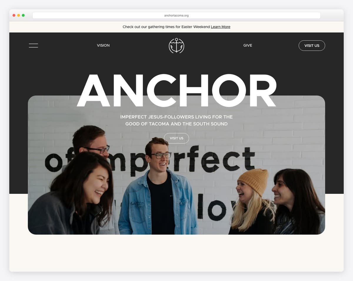 Anchor Church church website design