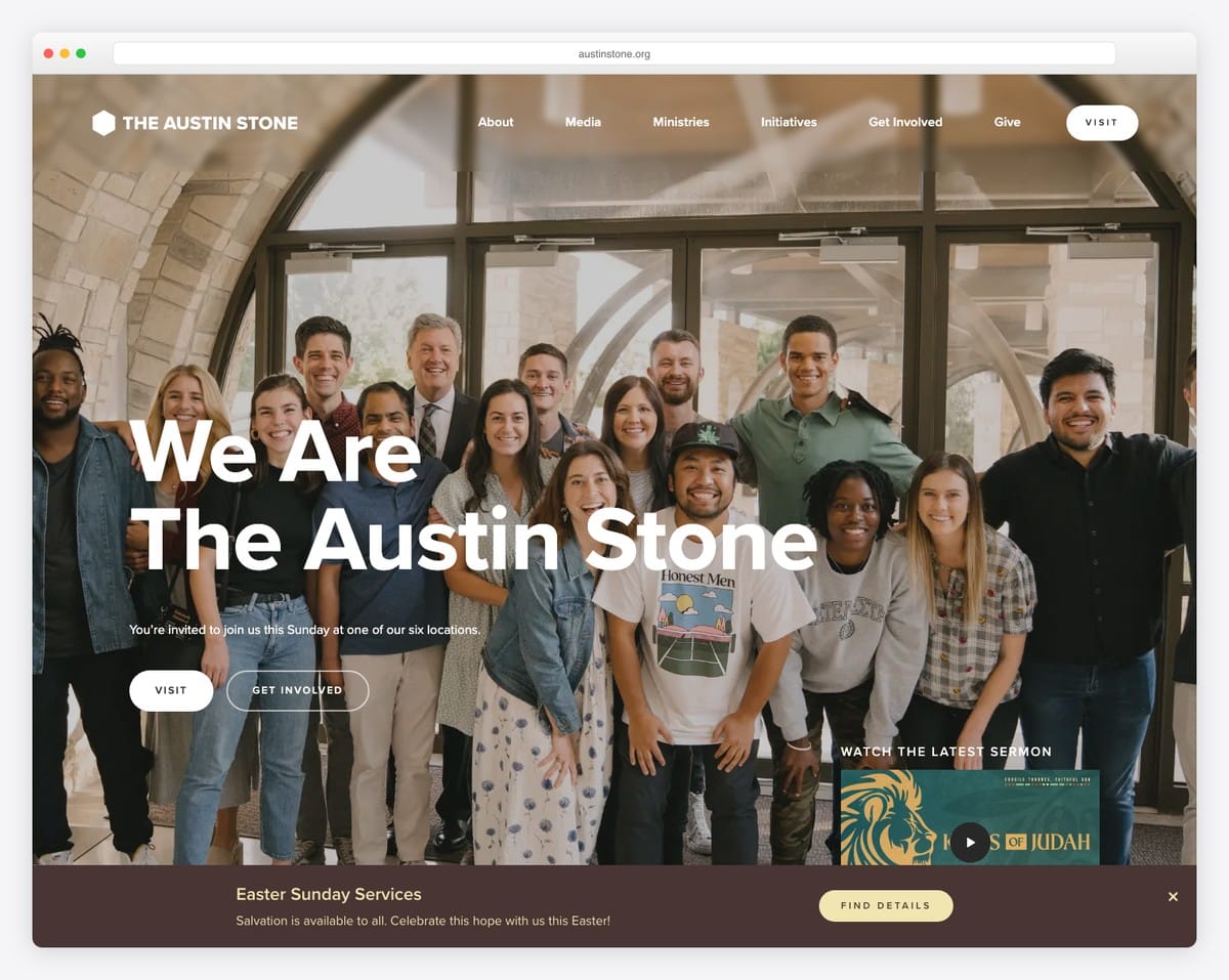 The Austin Stone Community Church church website design