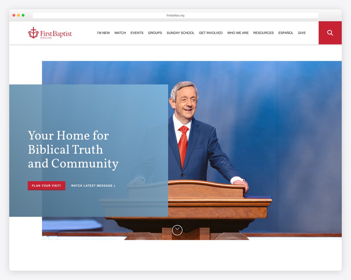 First Baptist Church Dallas (Dallas, TX) website screenshot