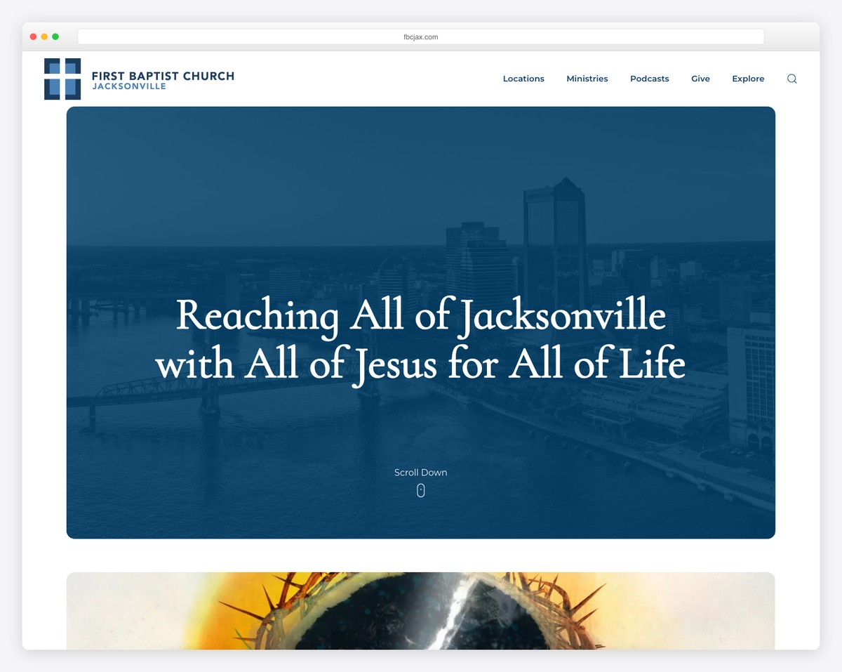 First Baptist Church Jacksonville (Jacksonville, FL) website screenshot