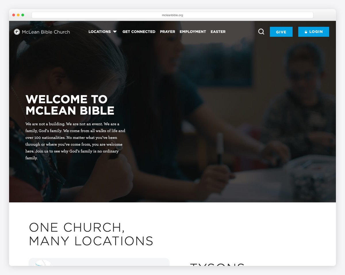 McLean Bible Church (Vienna, VA) website screenshot