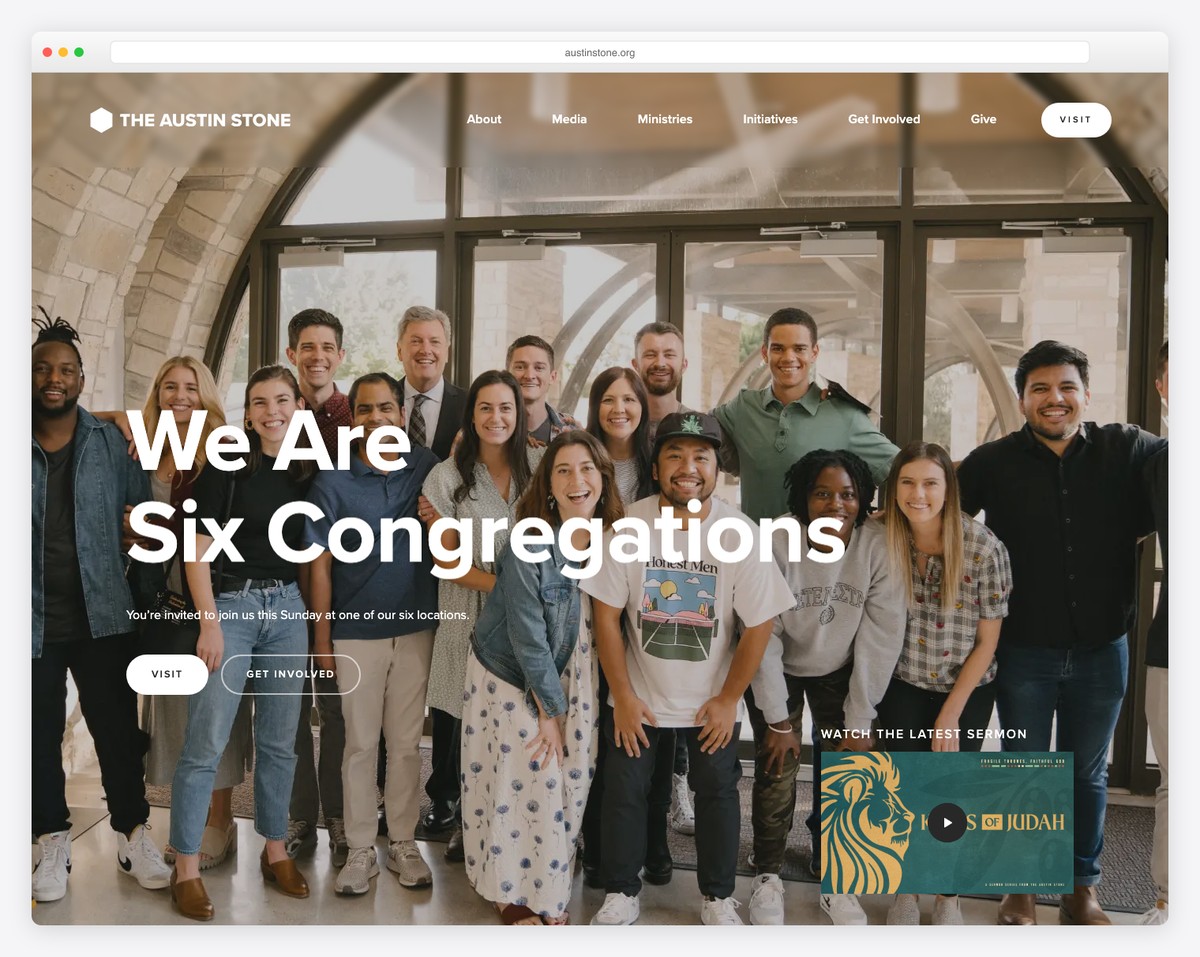 The Austin Stone Community Church (Austin, TX) website screenshot