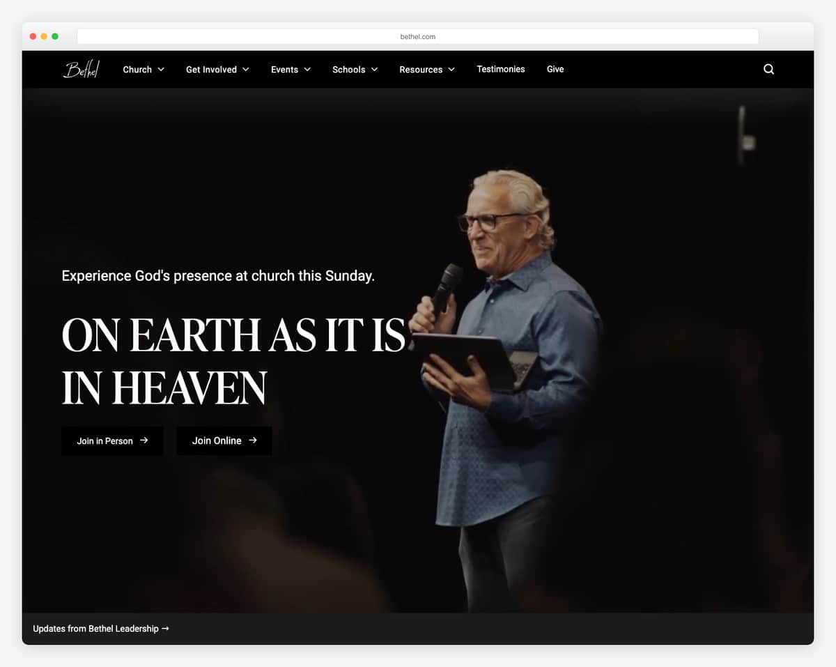 Bethel Church church website design