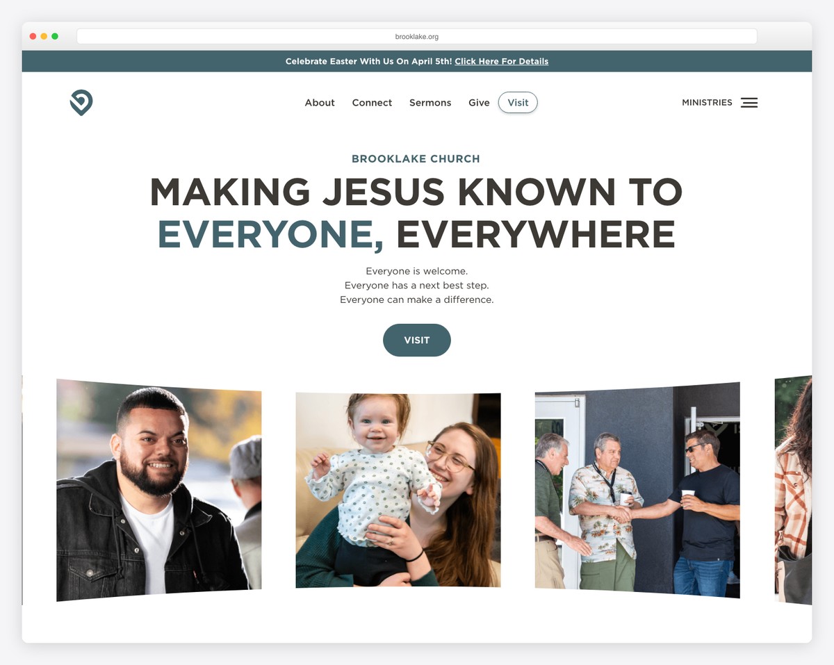 Brooklake Church church website design