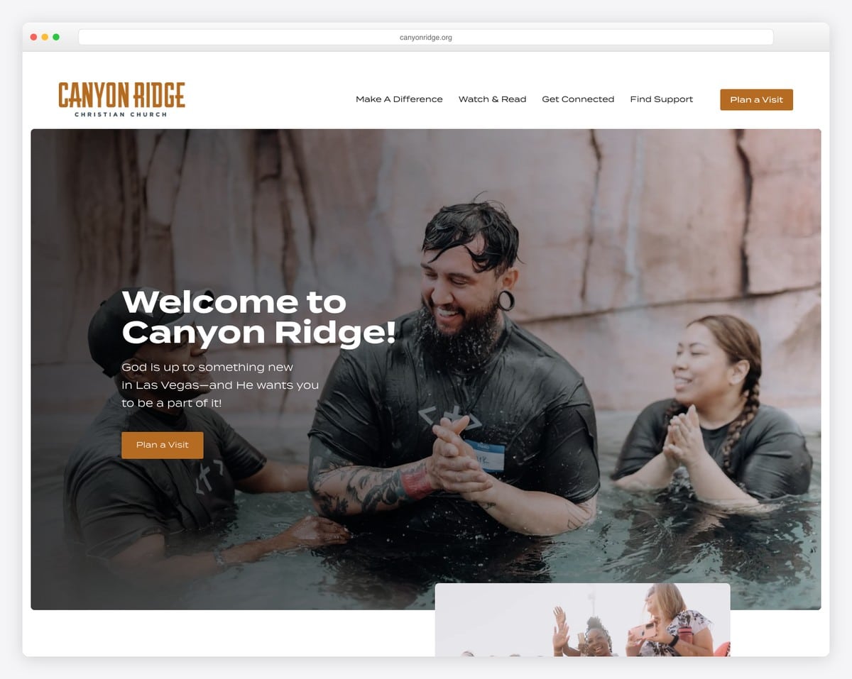 Canyon Ridge Christian Church church website design