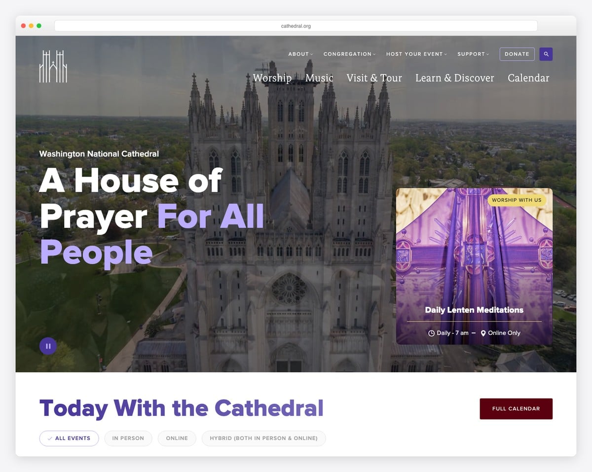 National Cathedral church website design