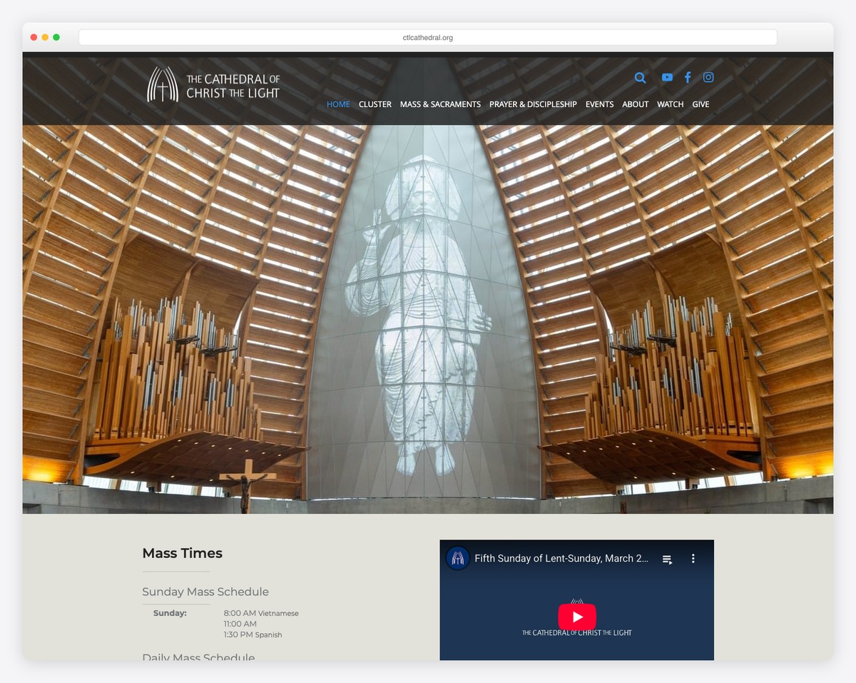 Cathedral of Christ the Light (Oakland, CA) website screenshot
