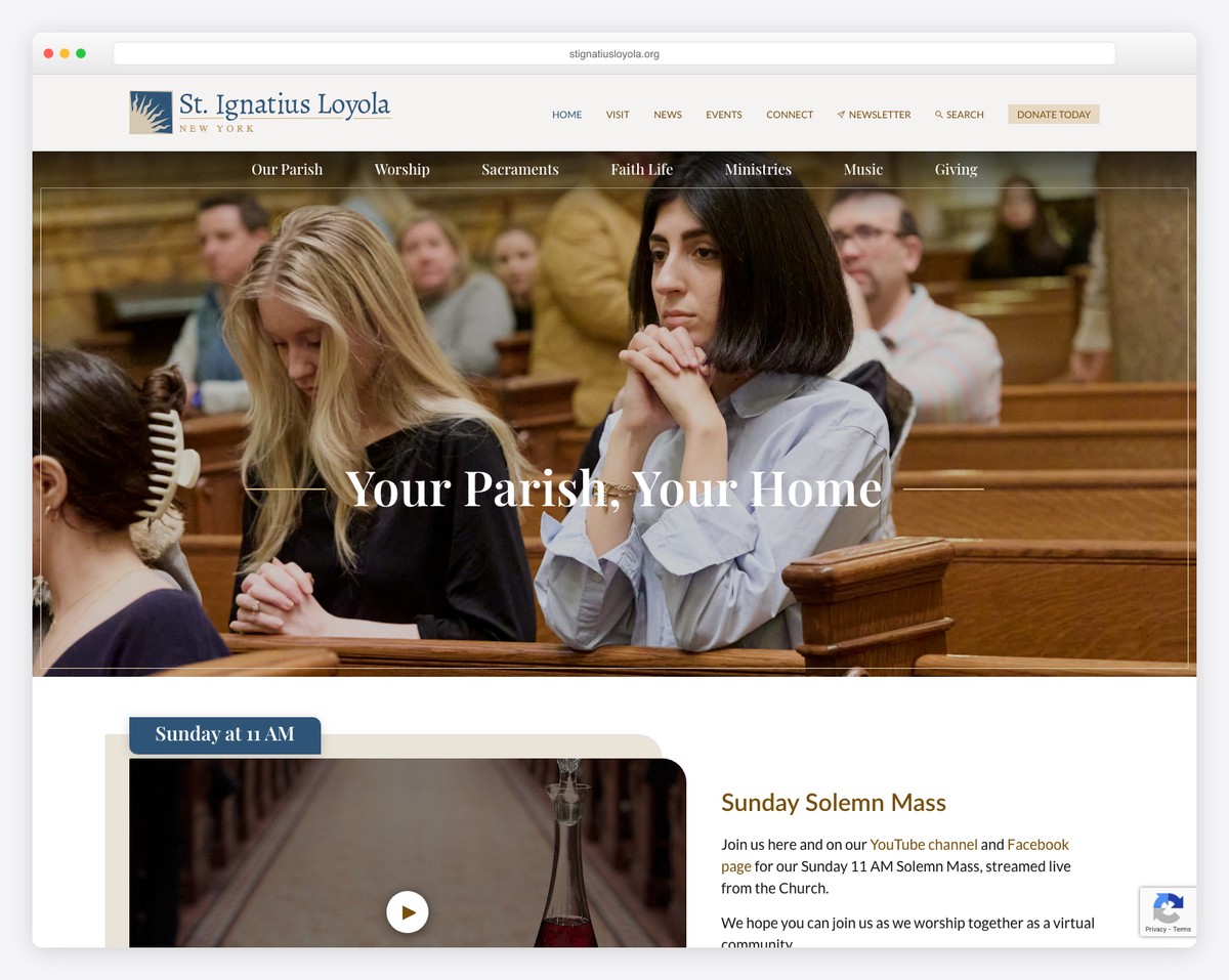 St. Ignatius of Loyola (New York, NY) website screenshot