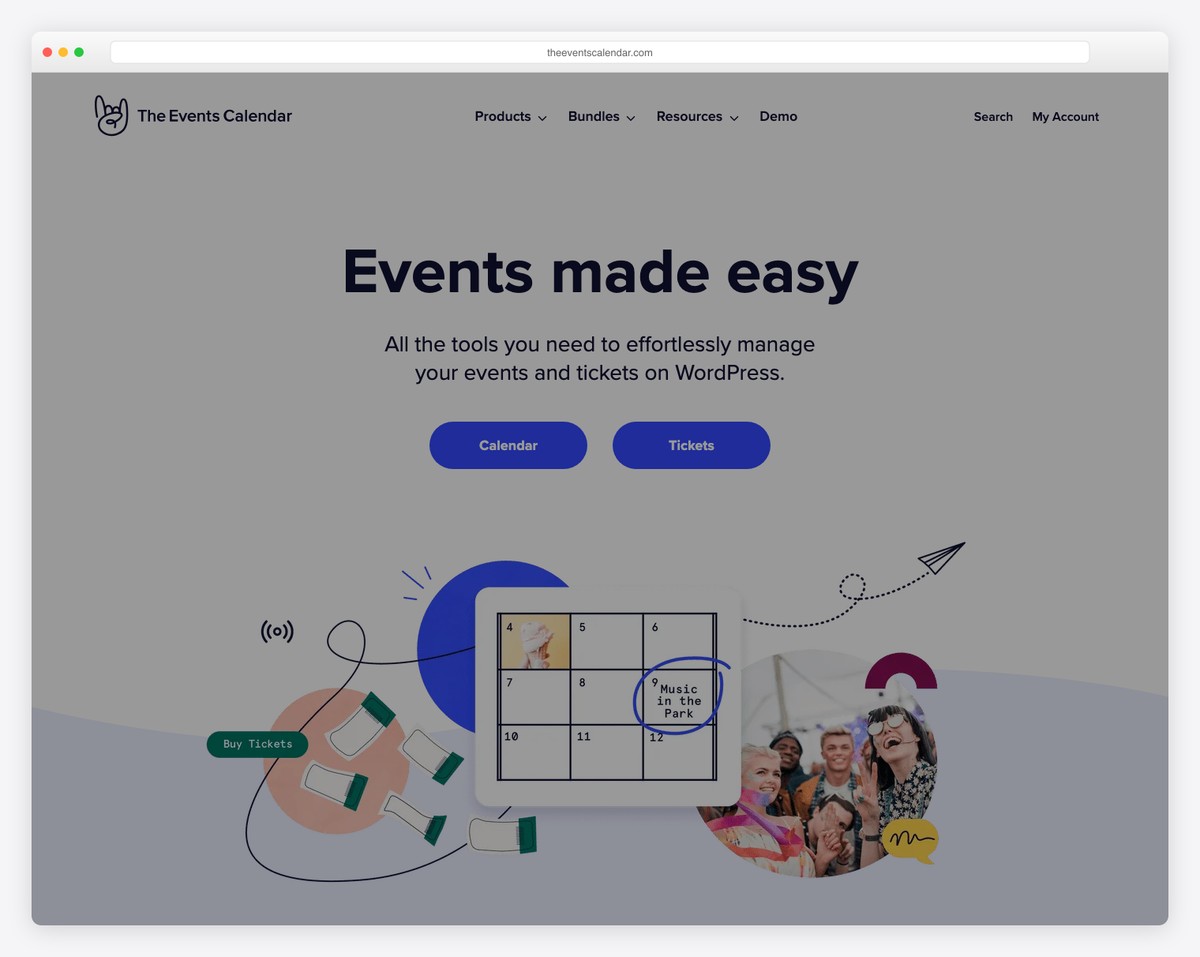 the events calendar