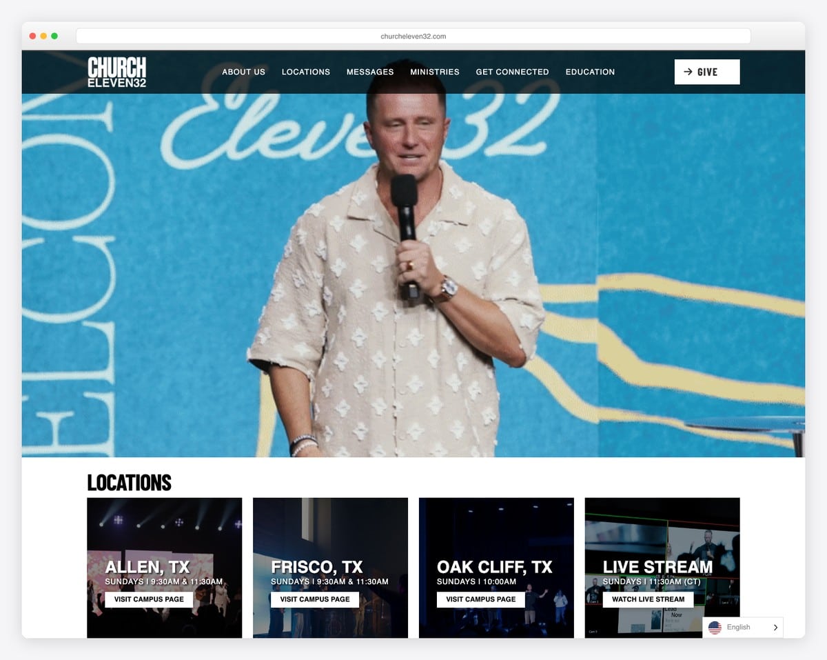Church Eleven32 church website design