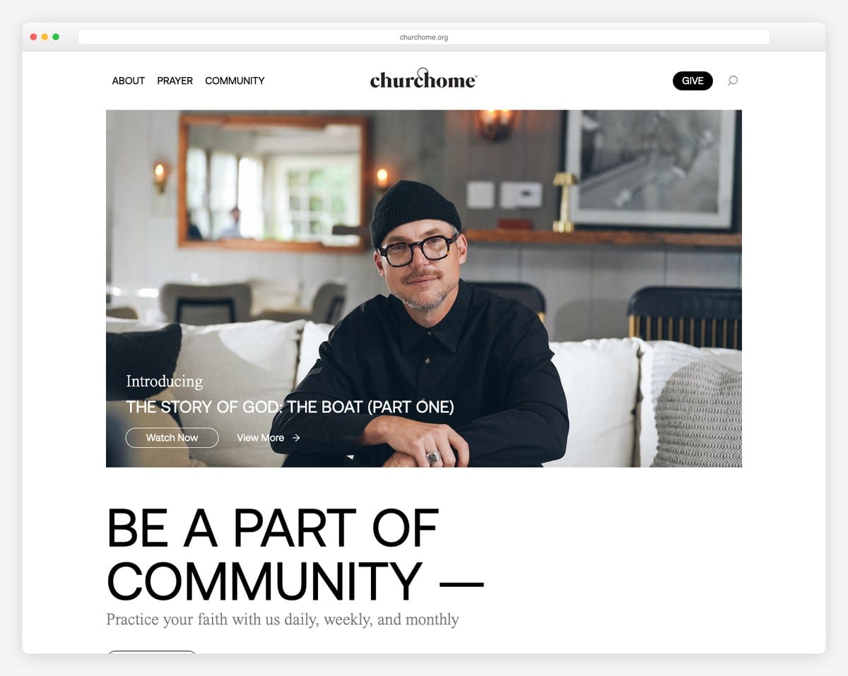 Churchome church website design