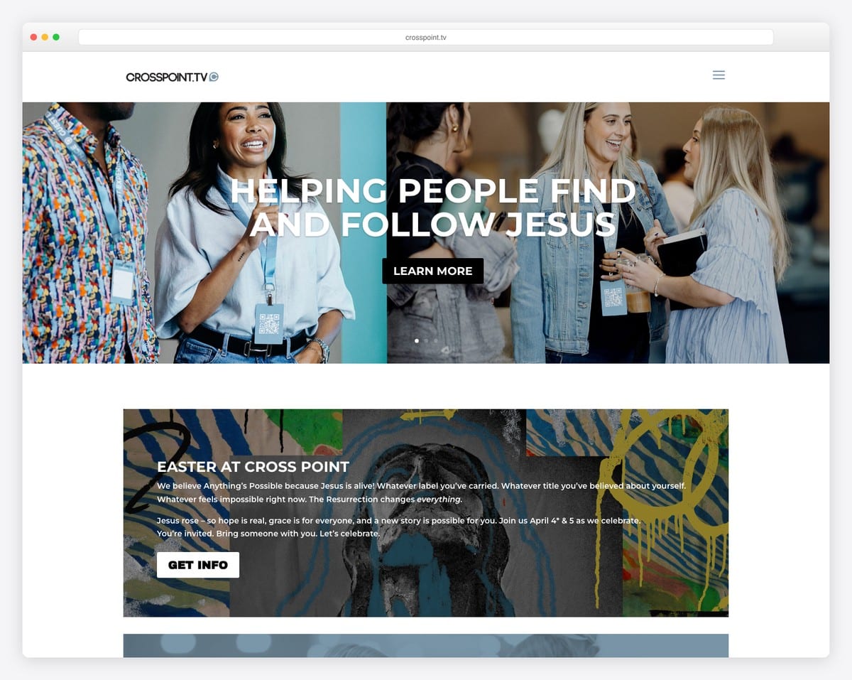 Cross Point Church church website design