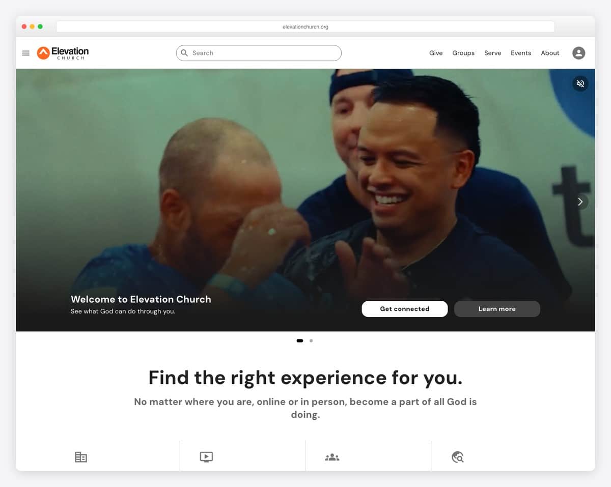 Elevation Church church website design