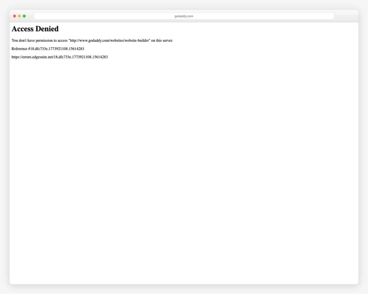 GoDaddy website builder for churches