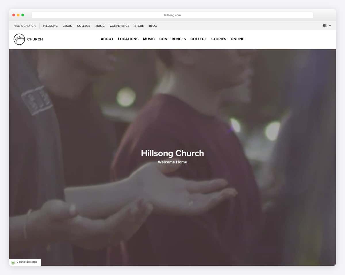 Hillsong Church church website design