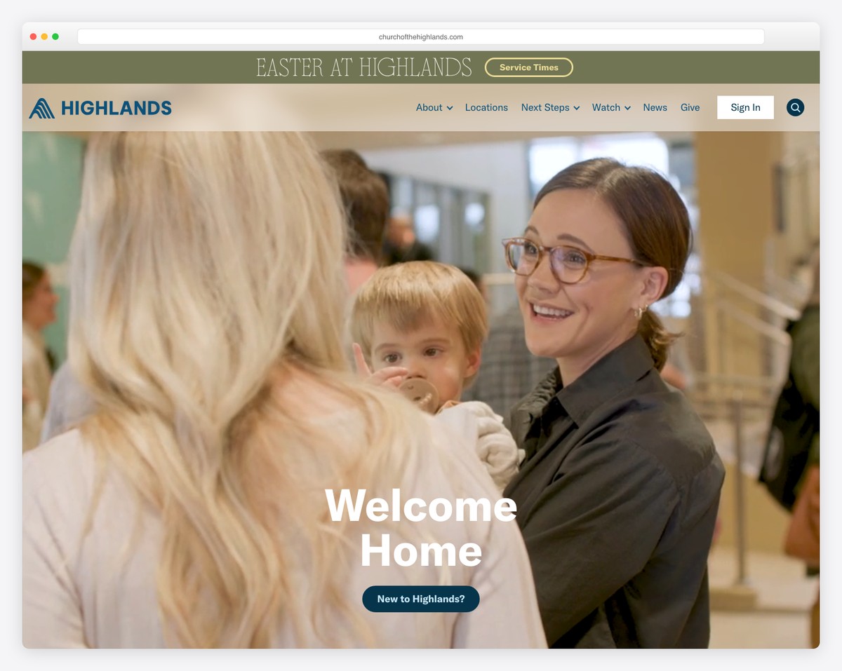 Church of the Highlands website screenshot