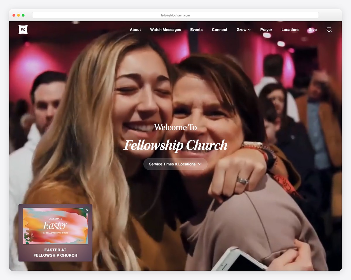 Fellowship Church website screenshot
