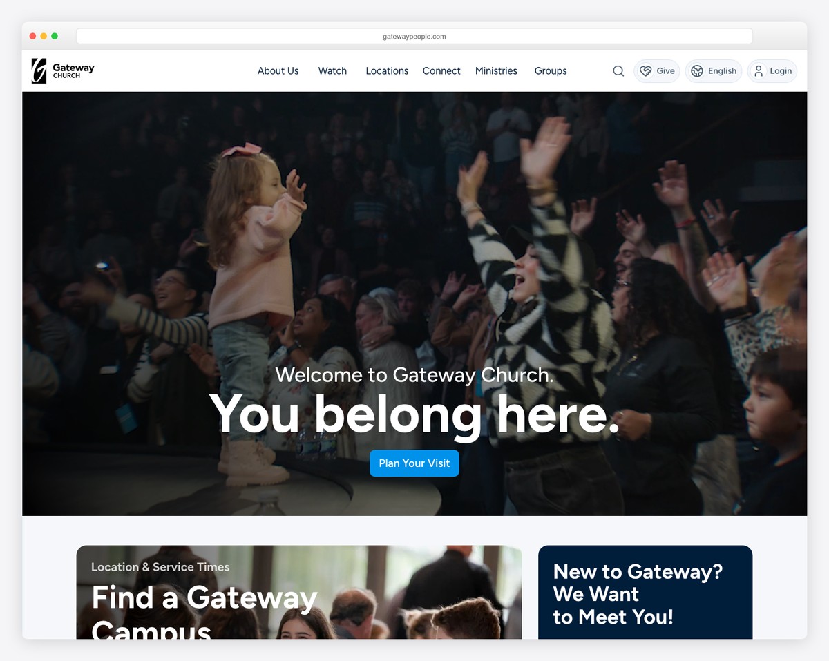 Gateway Church website screenshot