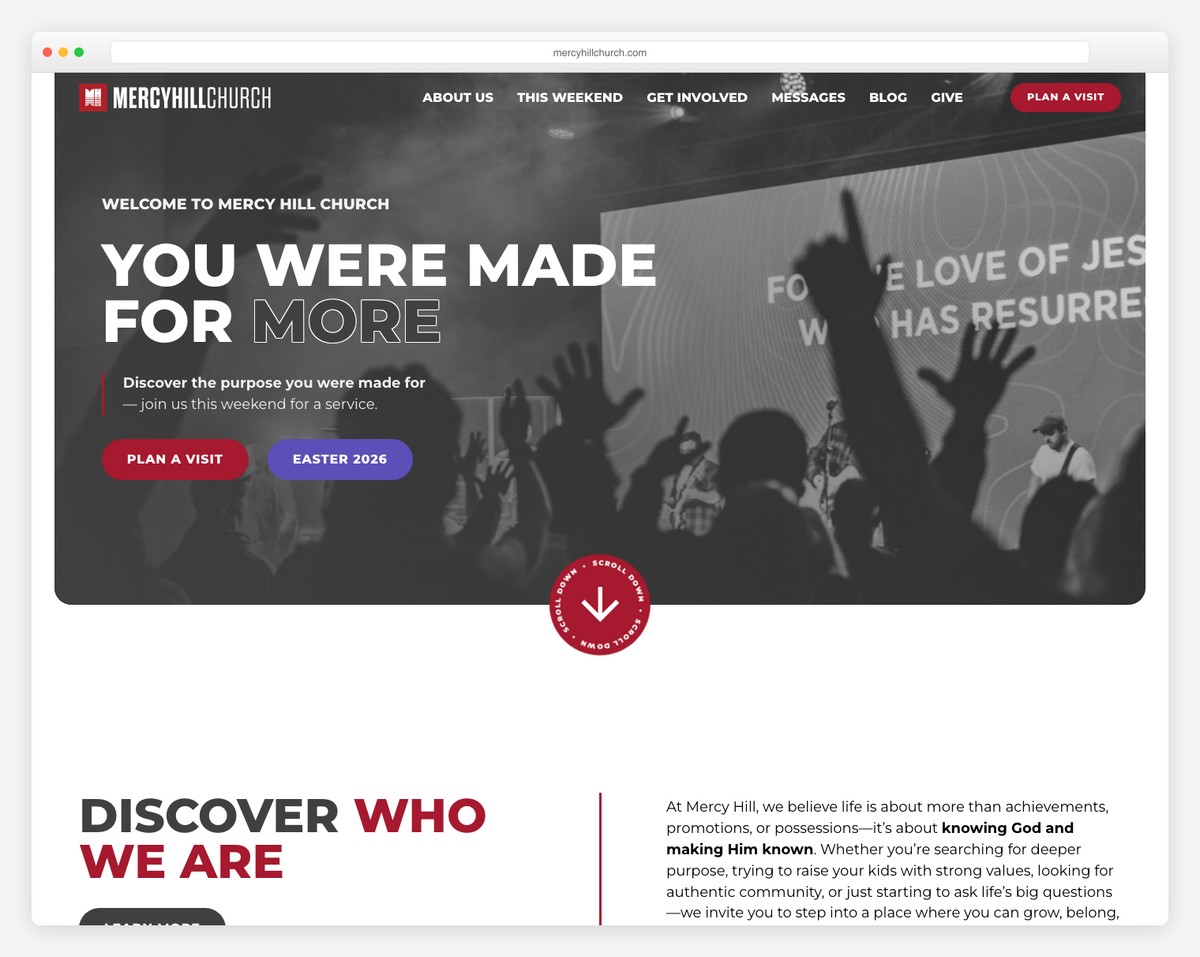Mercy Hill Church church website design
