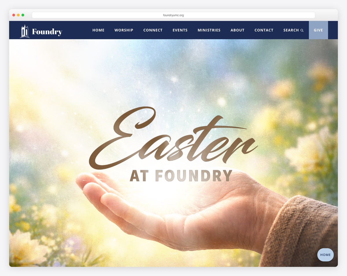 Foundry United Methodist Church (Washington, DC) website screenshot