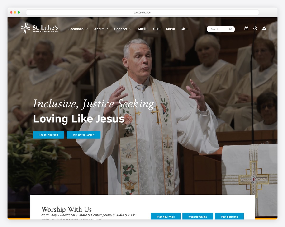 St. Luke's United Methodist Church (Indianapolis, IN) website screenshot
