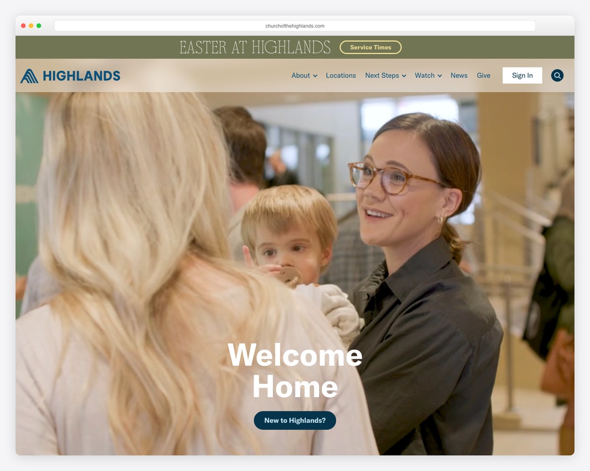 Church of the Highlands (Birmingham, AL) website screenshot