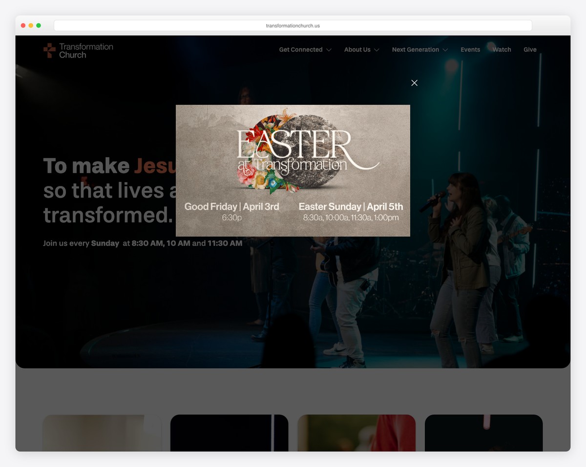 Transformation Church (Tulsa, OK) website screenshot
