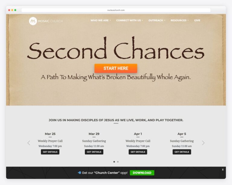 nucleus homepage screenshot