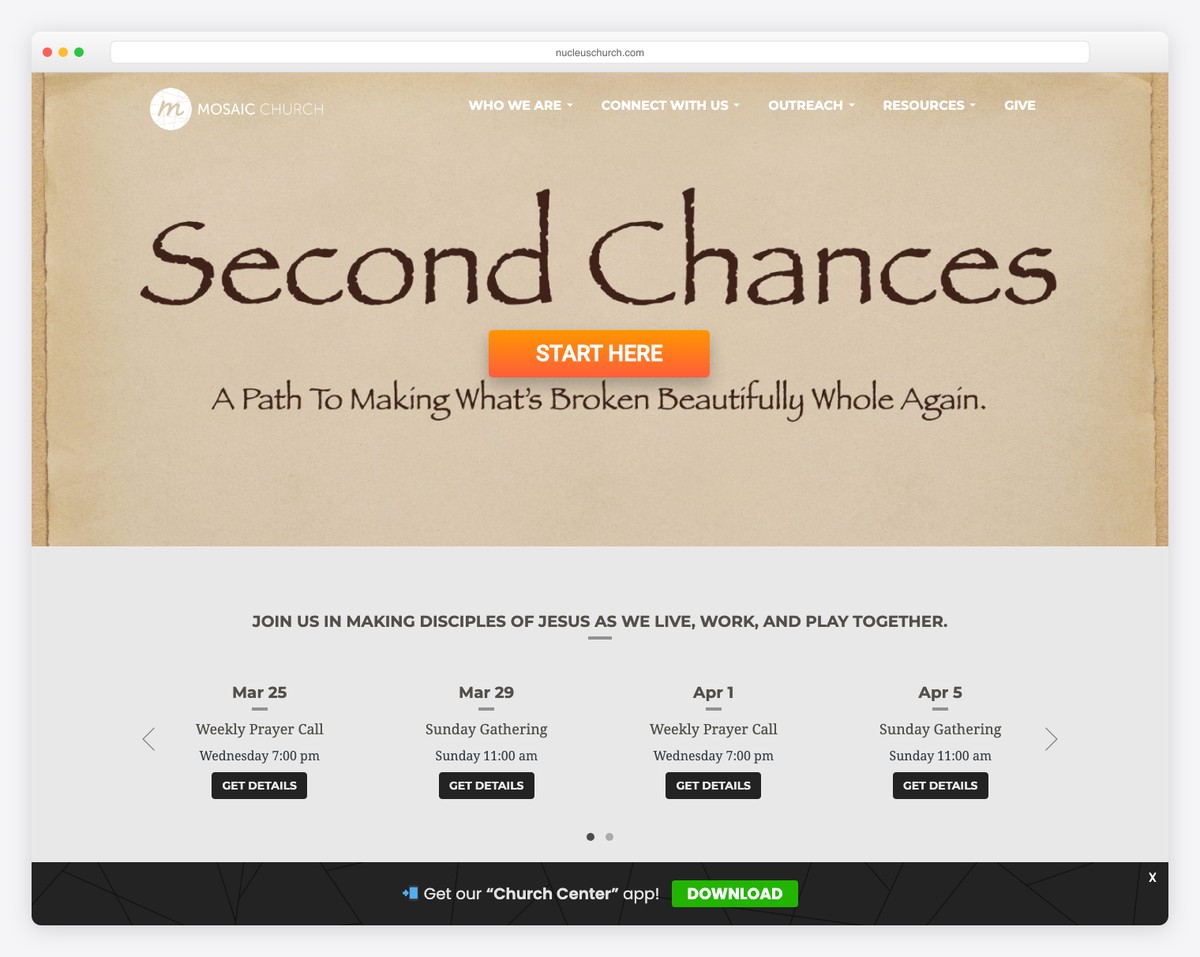 nucleus homepage screenshot
