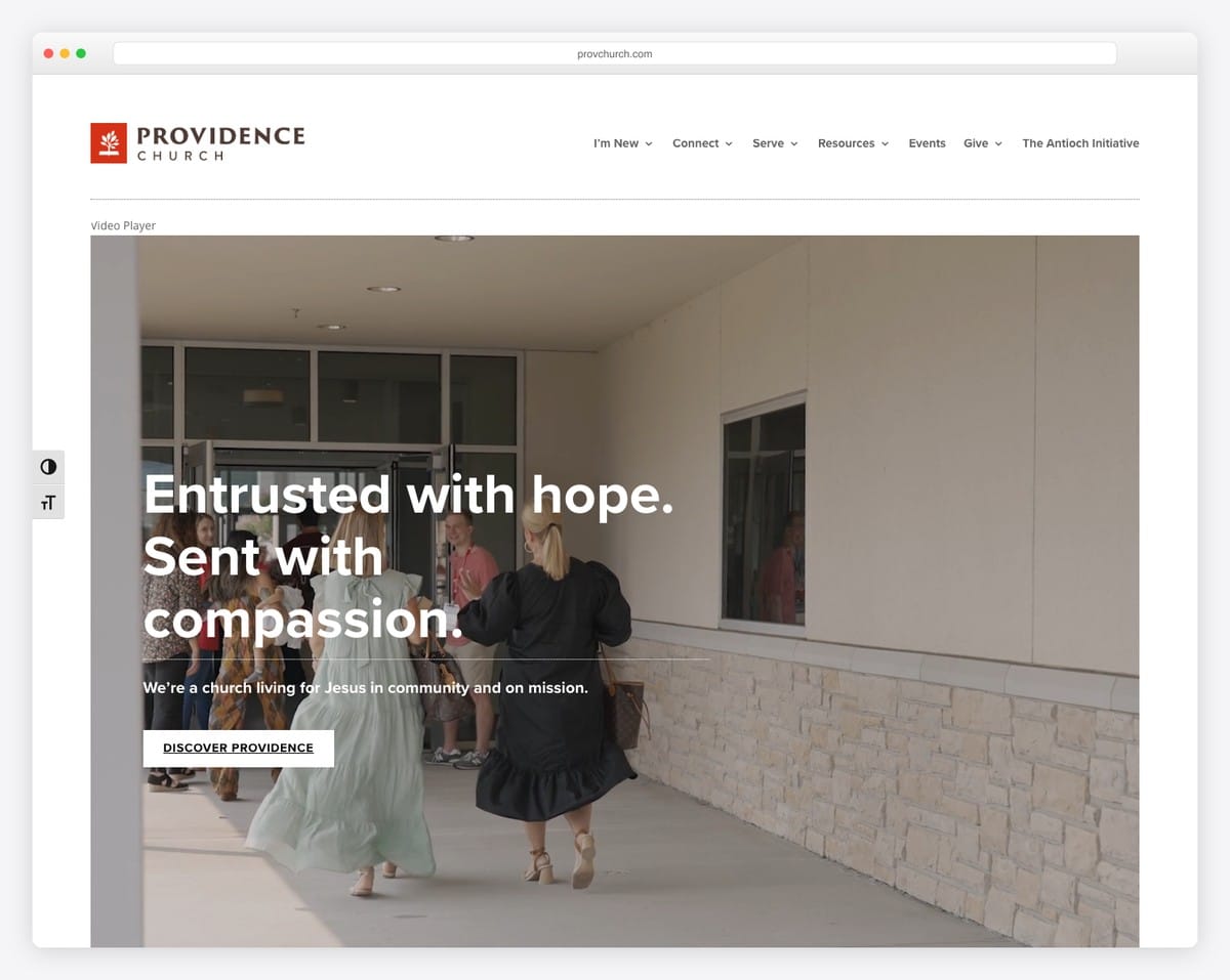 Providence Church church website design