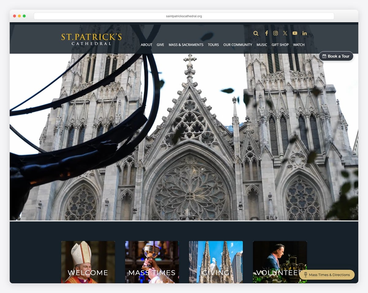 St. Patrick's Cathedral church website design