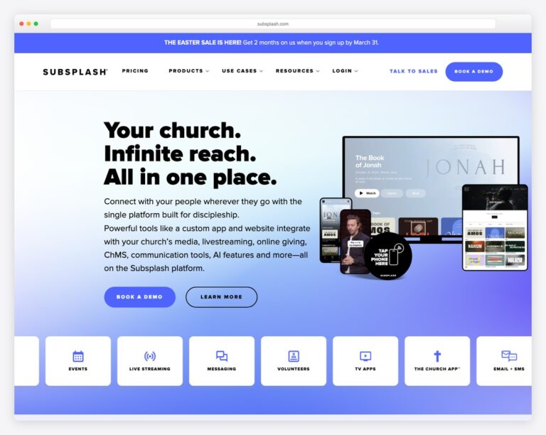 subsplash homepage screenshot