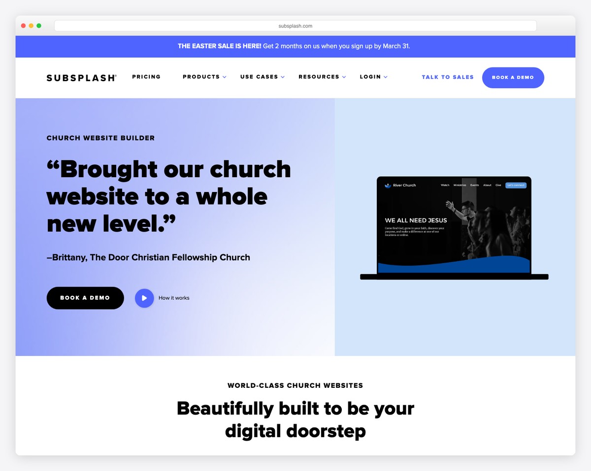 subsplash websites screenshot