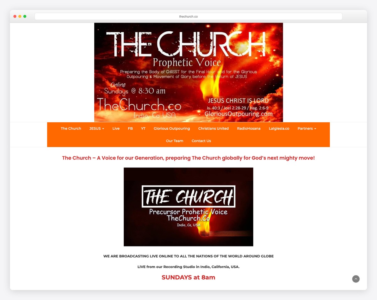 church co homepage screenshot