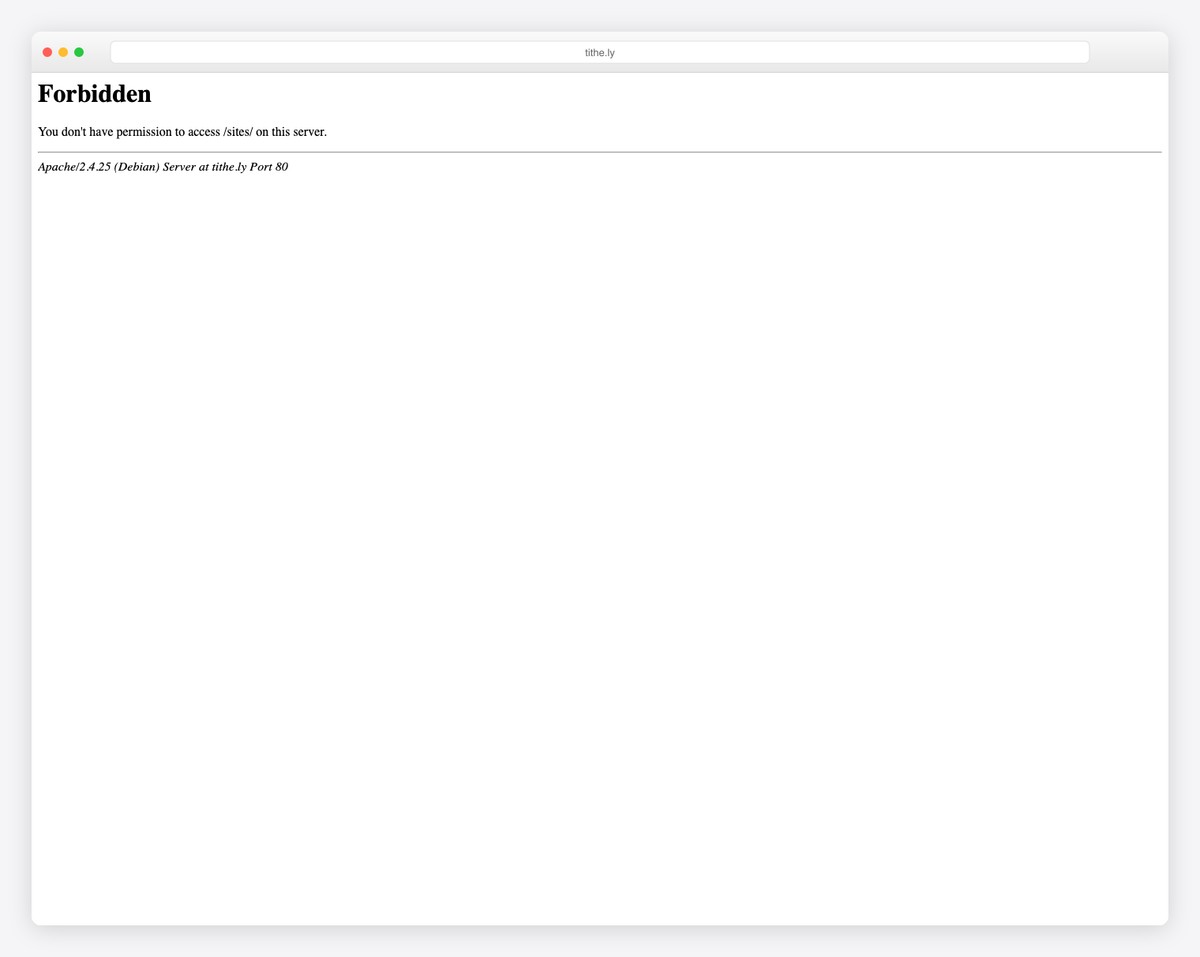 tithely sites page screenshot