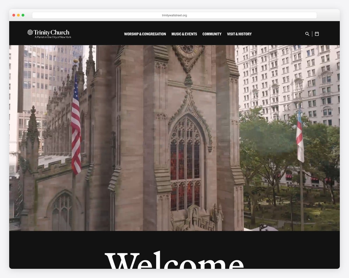 Trinity Church Wall Street church website design