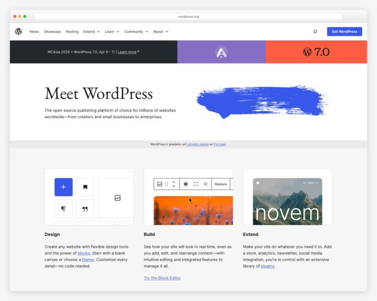 wordpress org homepage screenshot