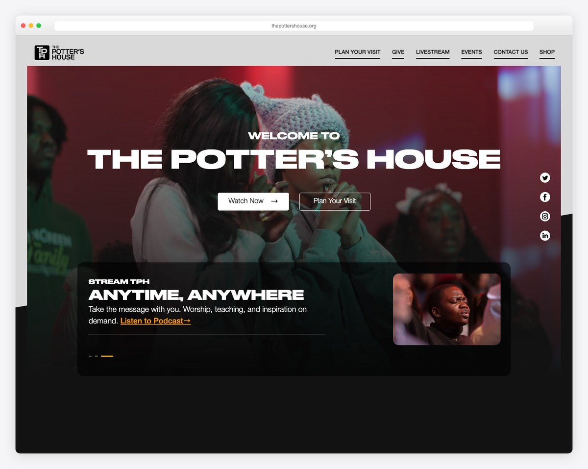 The Potter's House Dallas website