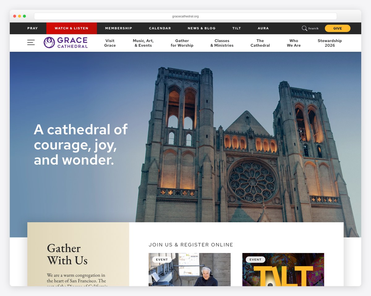 Grace Cathedral San Francisco website (Episcopal)