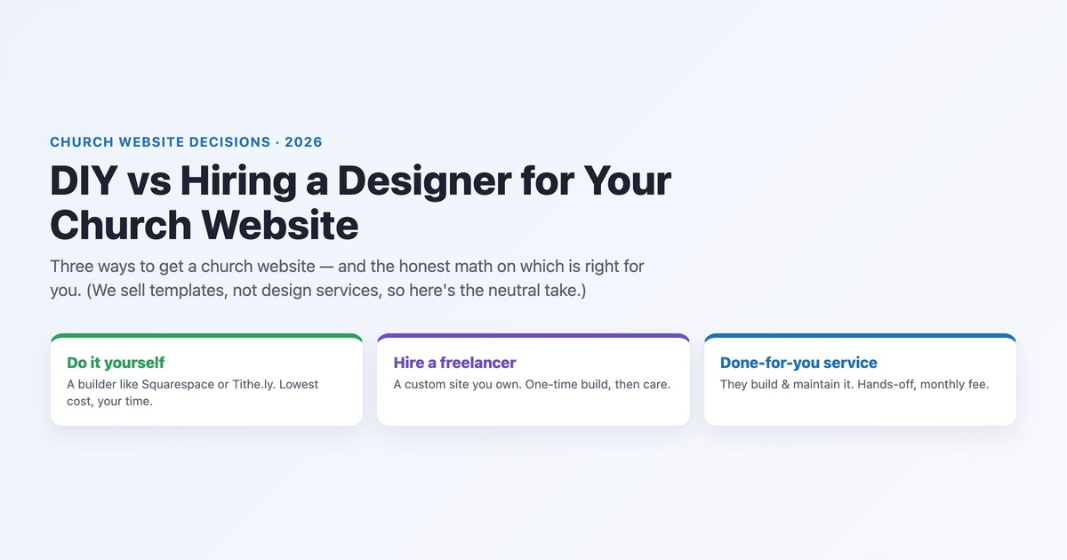 DIY vs Hiring a Designer for Your Church Website: How to Decide