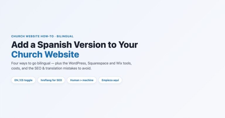 How to add a Spanish version to your church website