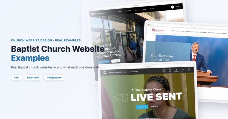 Baptist church website examples