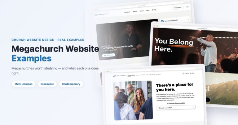 Megachurch website examples