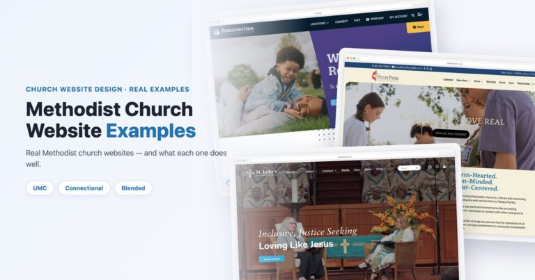 Methodist church website examples
