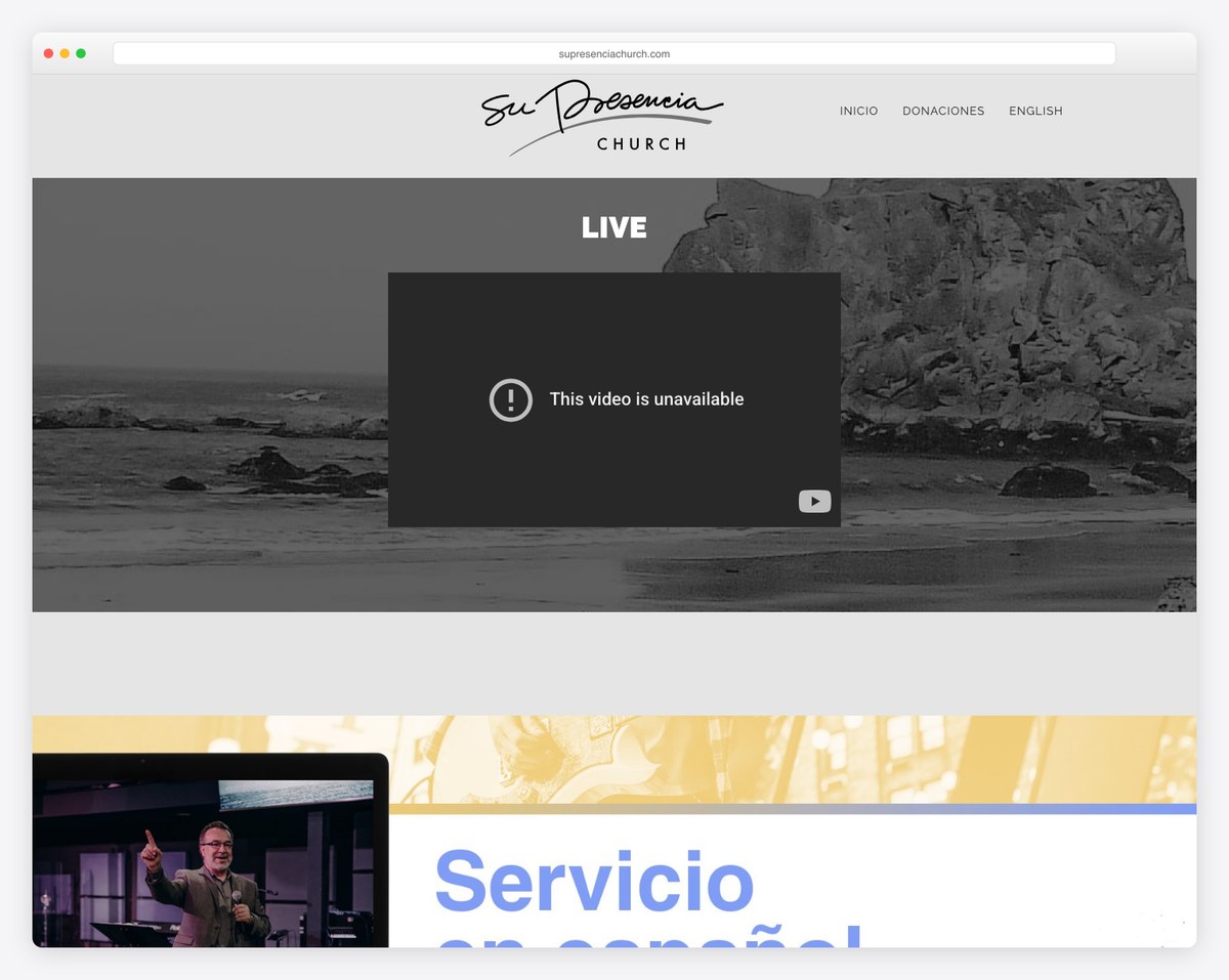Su Presencia Church Texas Spanish-default bilingual website