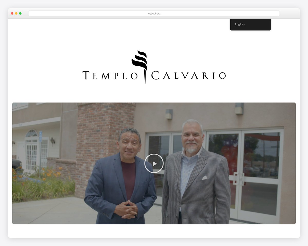 Templo Calvario Santa Ana bilingual church website (Assemblies of God)