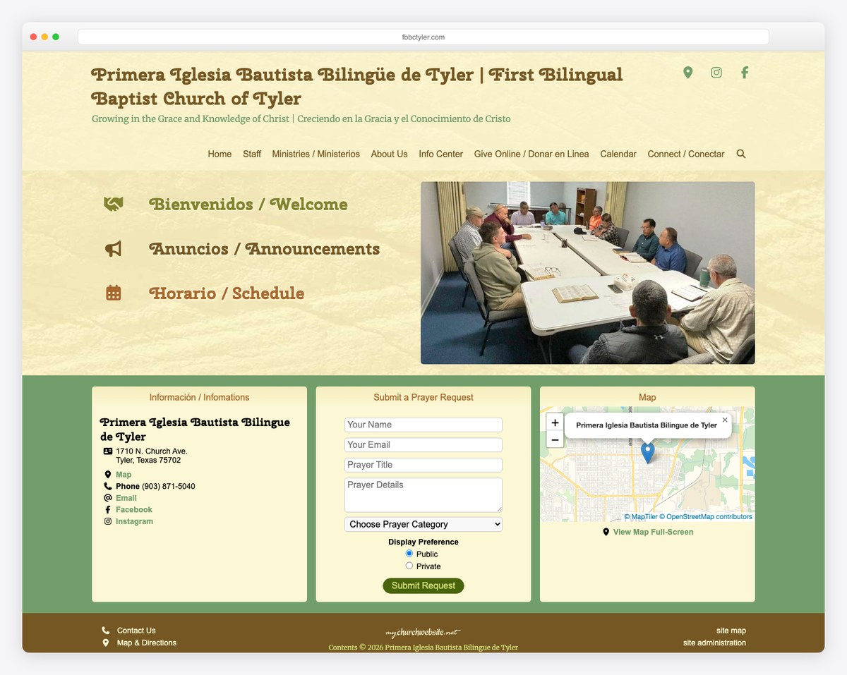 First Bilingual Baptist Church of Tyler website
