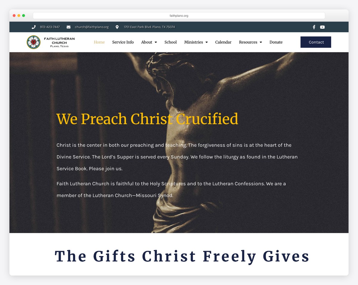 Faith Lutheran Church Plano website (LCMS)